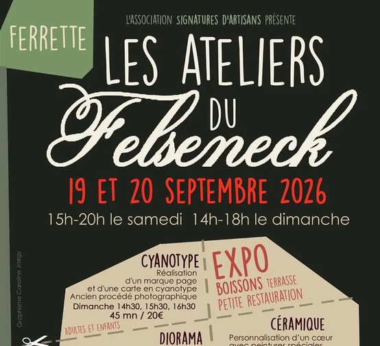 Ateliers au Felseneck les 19 et 20 septembre à Ferrette avec Signatures d'Artisans episode artwork