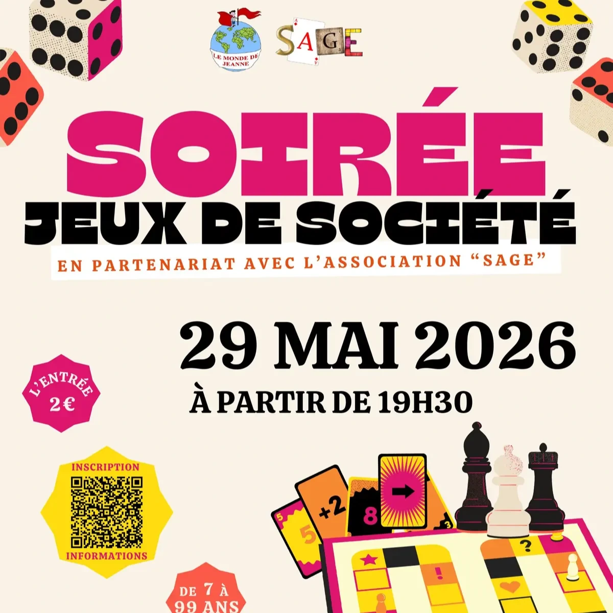 Soirée Jeux de société vendredi 29 mai 2026 à Tagolsheim par le Monde de Jeanne episode artwork