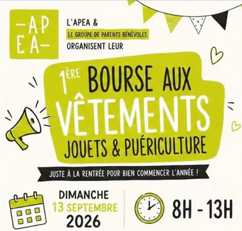 13 septembre à Altkirch : Première bourse aux vêtements, jouets et puériculture de l'APEA episode artwork